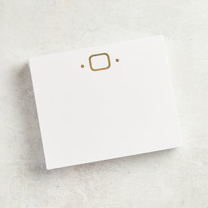 Black Ink GOLD FOIL LARGE INITIAL NOTEPAD O