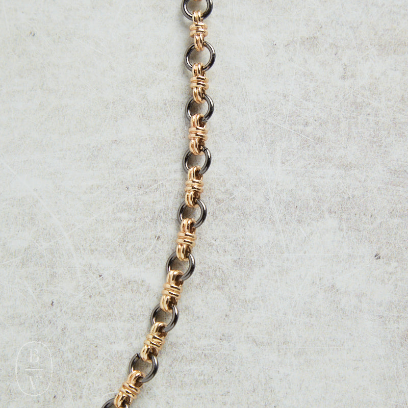 CV Designs GUNMETAL/GOLD SMALL LINKS NECKLACE - CVNGMGS