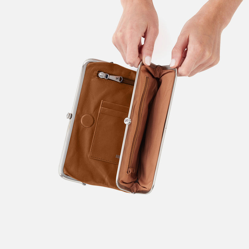 Hobo LAUREN CLUTCH WALLET Polished Leather Truffle