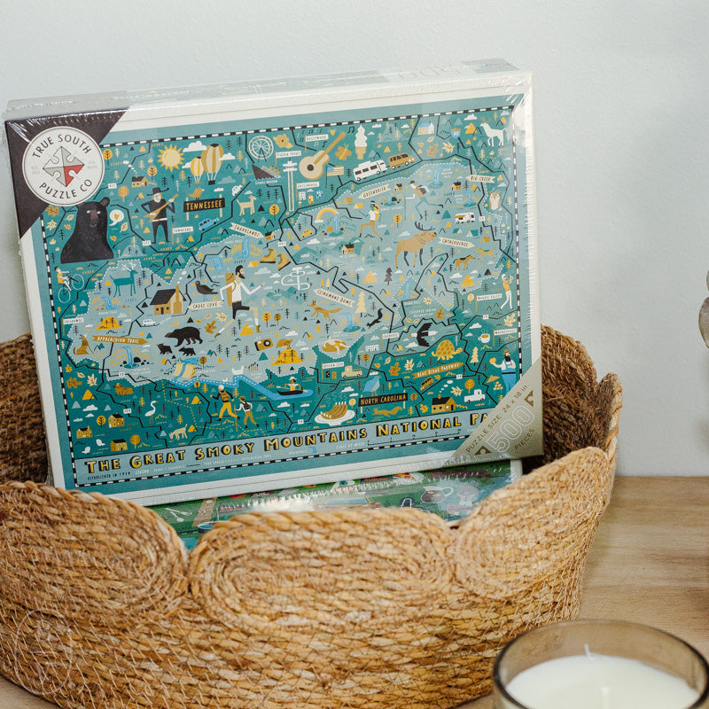 True South Puzzle Company GREAT SMOKY MOUNTAINS MAP PUZZLE