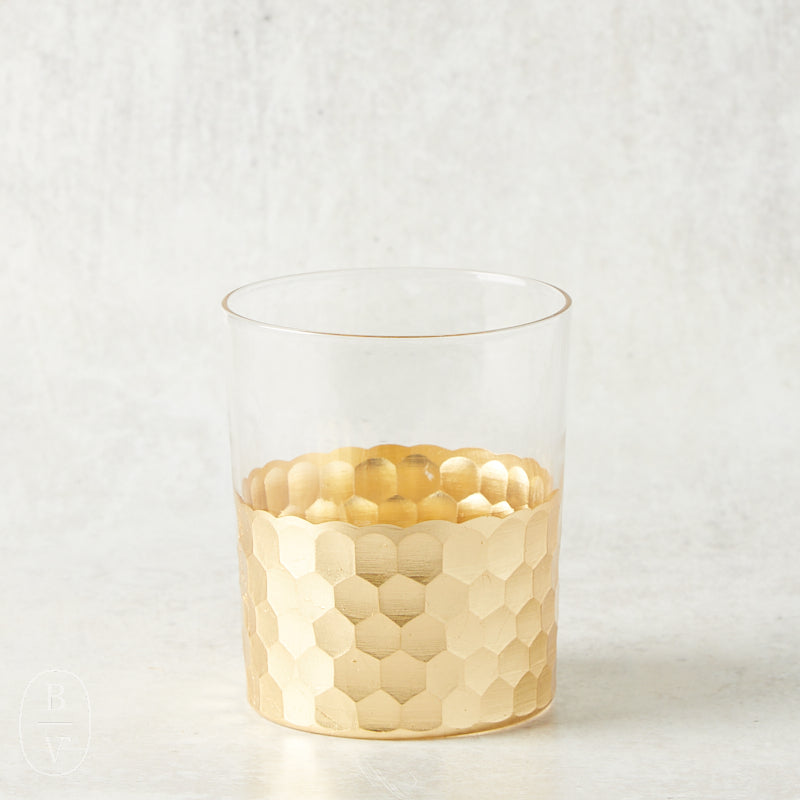 Zodax FEZ CUT GLASS TUMBLER Gold Leaf