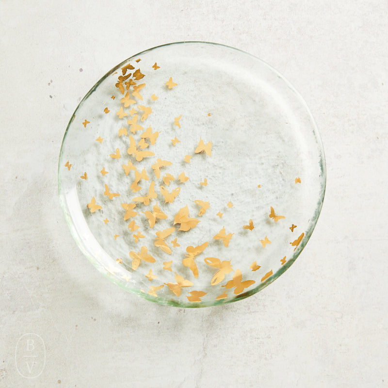 Annieglass BUTTERFLY APPETIZER PLATE Gold