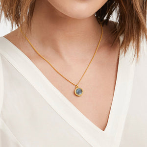 Julie Vos FLEUR DE LIS GOLD SOLITAIRE NECKLACE