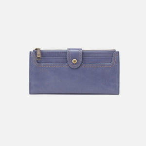 Hobo DUNN CONTINENTAL LARGE WALLET Sky Blue Polished Leather