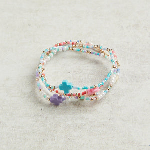 eNewton Design EGIRL HOPE UNWRITTEN SIGNATURE CROSS BRACELET SPRING 5.5"