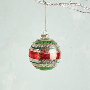 Raz Imports STRIPED CHRISTMAS ORNAMENT Ball