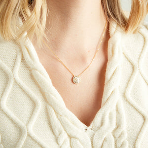 Elyssa Bass Designs ROUND DISC BAGUETTE CZ NECKLACE