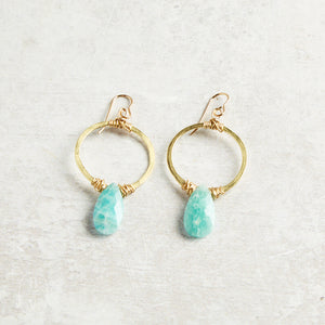 Darby Drake Jewelry and Design GEMSTONE AND HOOP EARRINGS - ETS450