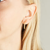 Elyssa Bass Designs U SHAPED PAVE CZ HOOP EARRINGS