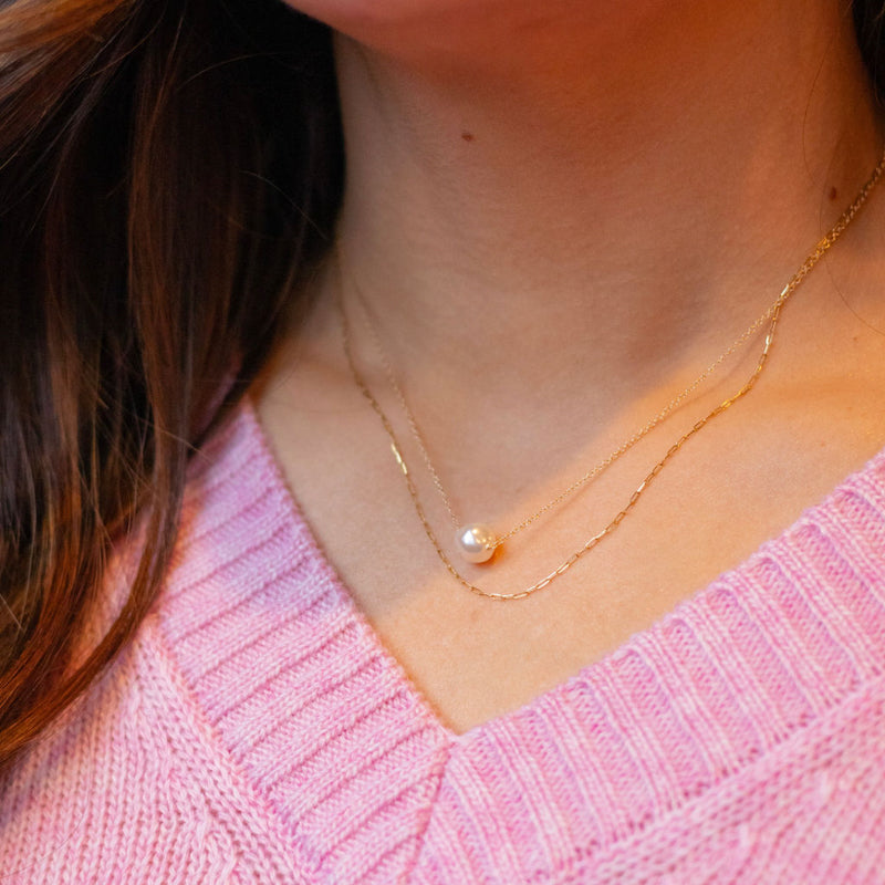 eNewton Design CHARM NECKLACE Gold 16 Admire Pearl