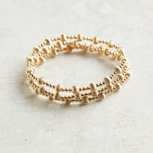 eNewton Design DIGNITY SINCERITY PATTERN BEAD BRACELET Gold 5mm
