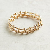 eNewton Design DIGNITY SINCERITY PATTERN BEAD BRACELET Gold 5mm