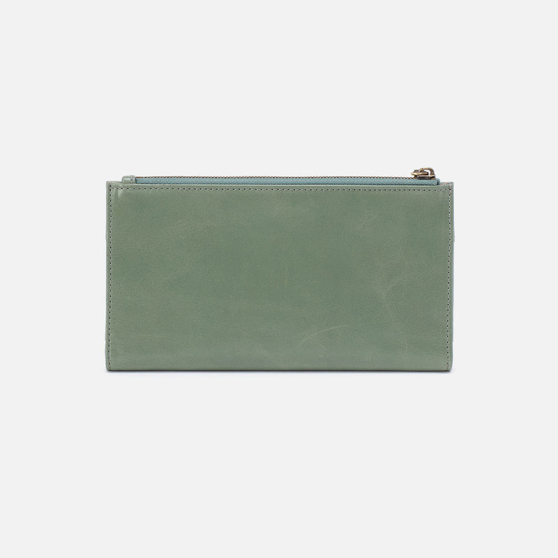 Hobo JILL LARGE BIFOLD WALLET SS25 Jade Polished Leather
