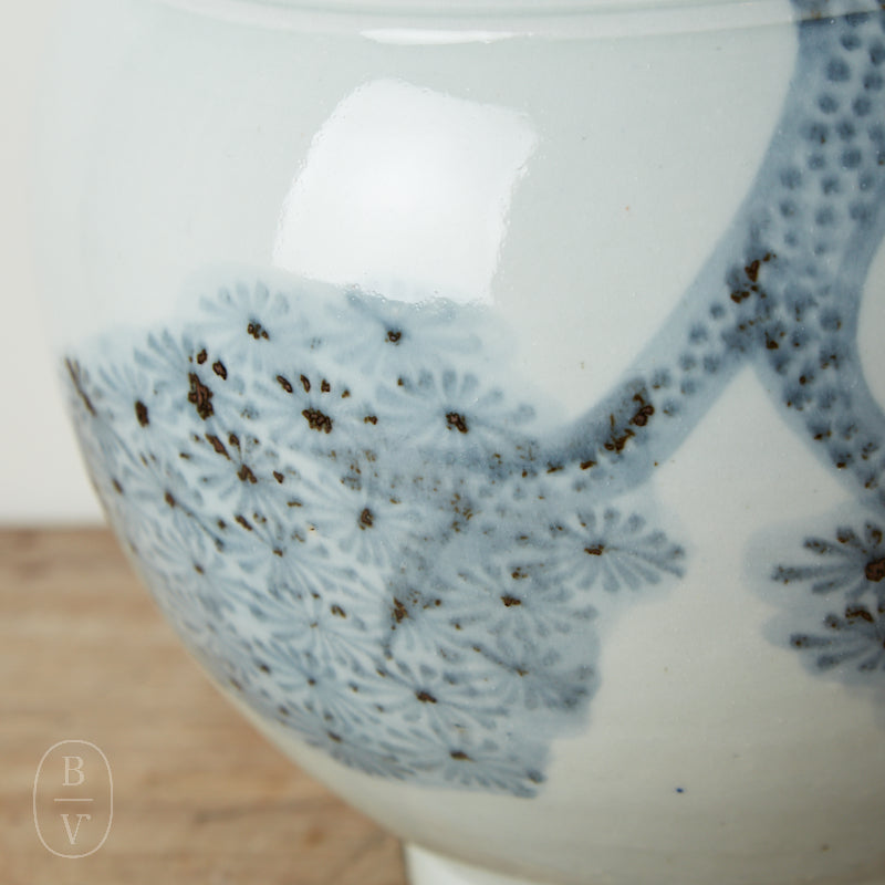 Blue Ocean Traders HAND PAINTED STORAGE JAR WITH BRANCH