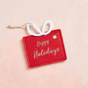 Boston International HAPPY HOLIDAYS FELT GIFT CARD HOLDER Red