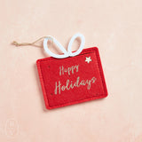 Boston International HAPPY HOLIDAYS FELT GIFT CARD HOLDER Red