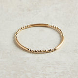 eNewton Design BLISS BAR PATTERN BEAD BRACELET Gold 3mm
