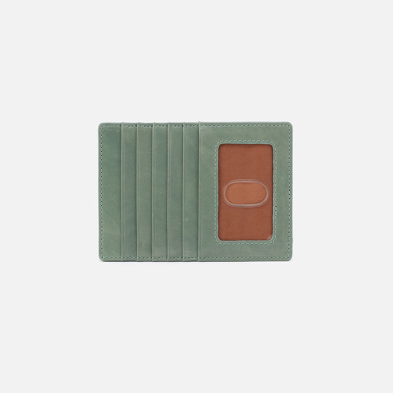 Hobo EURO SLIDE CARD CASE SS25 Jade Polished Leather