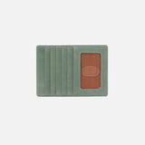 Hobo EURO SLIDE CARD CASE SS25 Jade Polished Leather