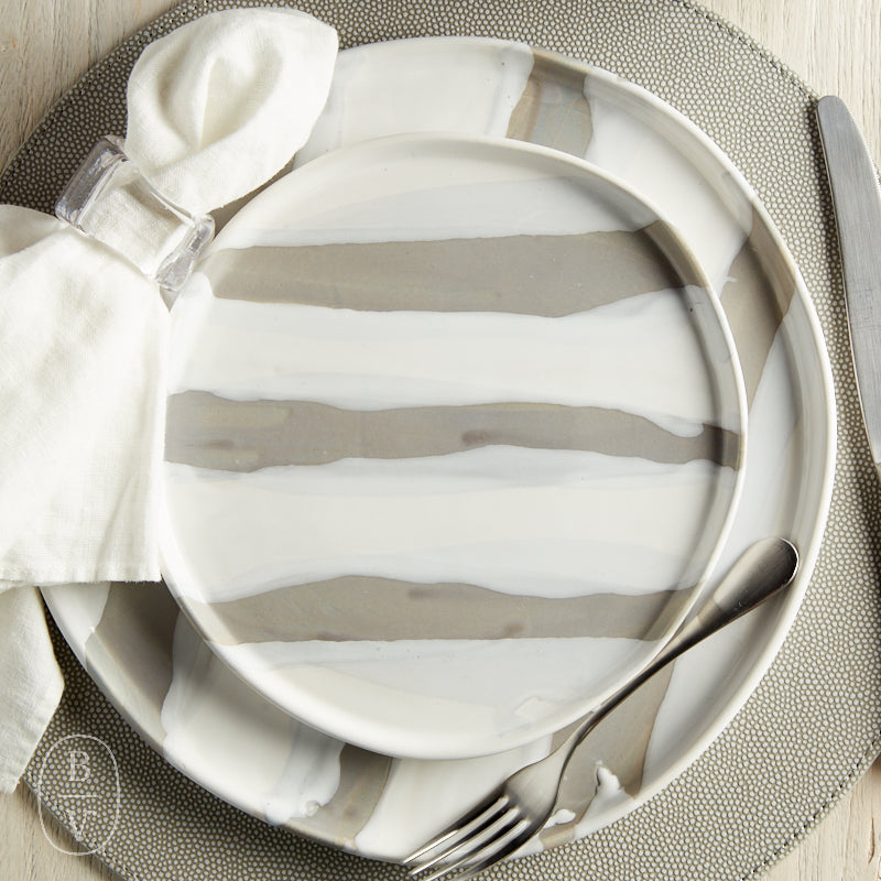 Alex Marshall Studios URBAN ROUND SIDE PLATE Grey_White Stripe 8.5