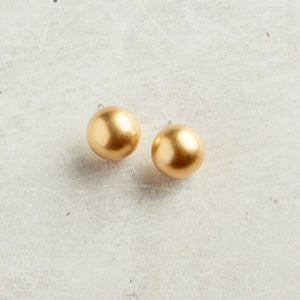 Virtue LARGE GLOBE STUD EARRINGS Matte Gold