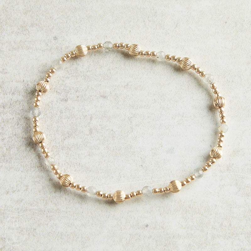 eNewton Design DIGNITY SINCERITY GOLD PATTERN STONE BRACELET Labradorite 4mm