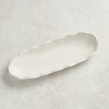 Etta B Pottery FLIRTY EDGE OLIVE DISH Eyelet White