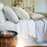 Bella Notte Linens LINEN PILLOWCASE WITH COTTON LACE TRIM