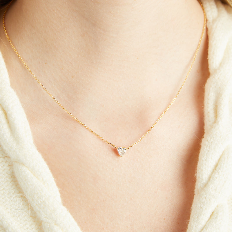 Elyssa Bass Designs HEART SHAPED CZ NECKLACE