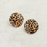 Virtue WAVY ACRYLIC DISC EARRINGS Spotted Cheetah