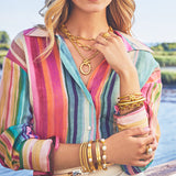 Julie Vos NASSAU STONE HINGE BANGLE BRACELET
