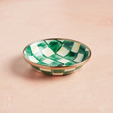 MacKenzie-Childs ENAMEL DIPPING BOWL Emerald Check