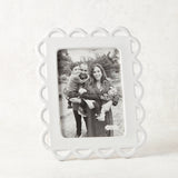 Mudpie SCALLOPED CERAMIC FRAME White 5x7