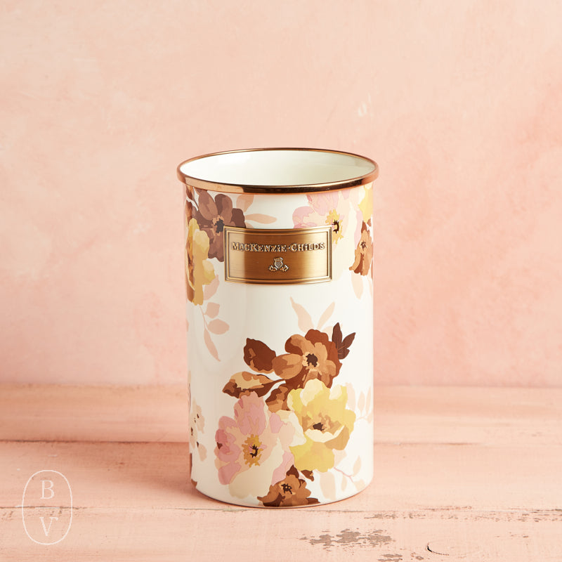 MacKenzie-Childs NARROW UTENSIL HOLDER Wild Rose White