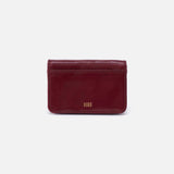 Hobo JILL FLAP CARD CASE Polished Leather Saddleberry