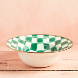 MacKenzie-Childs SERVING BOWL Emerald Check 12
