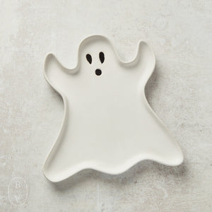 Creative Co-op STONEWARE GHOST PLATE