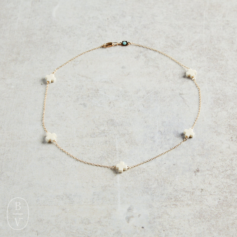 eNewton Design SIMPLICITY CHAIN GOLD SIGNATURE CROSS CHOKER