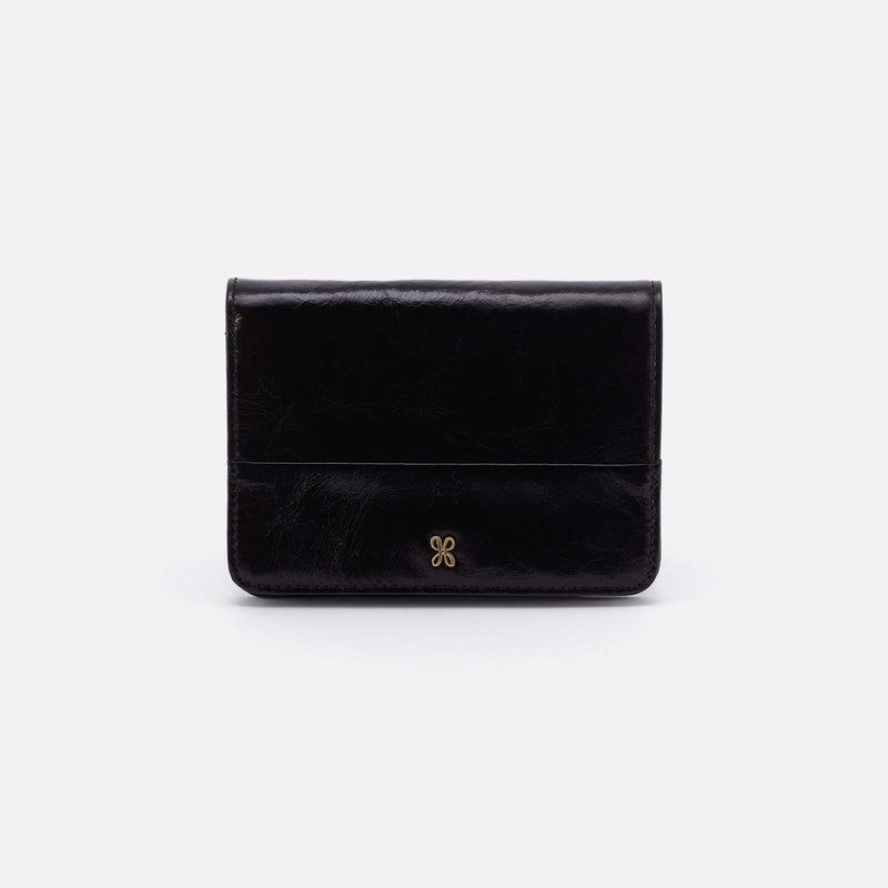 Hobo JILL BIFOLD WALLET Polished Leather Black