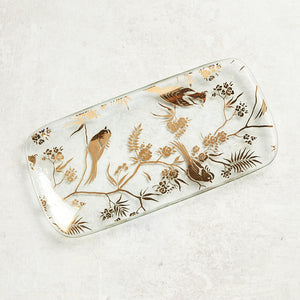 Annieglass BIRDSONG SMALL RECTANGULAR TRAY Gold