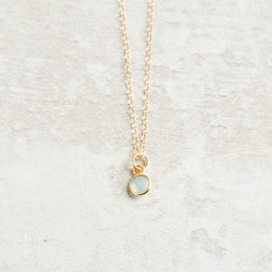 Darby Drake Jewelry and Design GEMSTONE NECKLACE - NCCGM530 Aqua Chalcedony