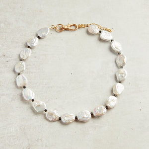 Virtue COIN PEARL NECKLACE White Black
