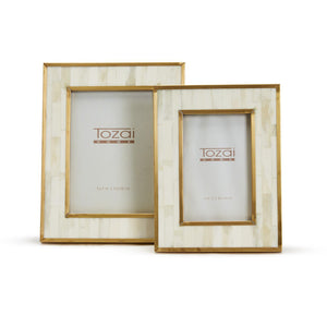 Two's Company SAINT HONORE BONE AND BRASS FRAME 5x7