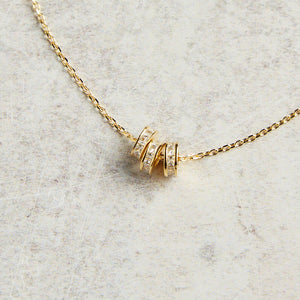 Elyssa Bass Designs THREE DISC PAVE CZ NECKLACE Gold