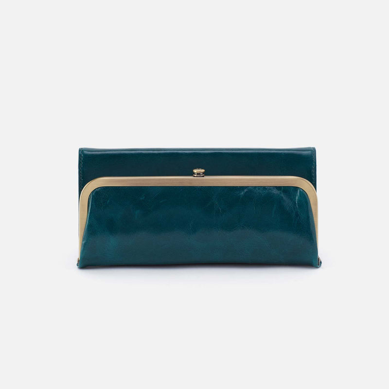 Hobo RACHEL CONTINENTAL WALLET Polished Leather Wild Bluegrass