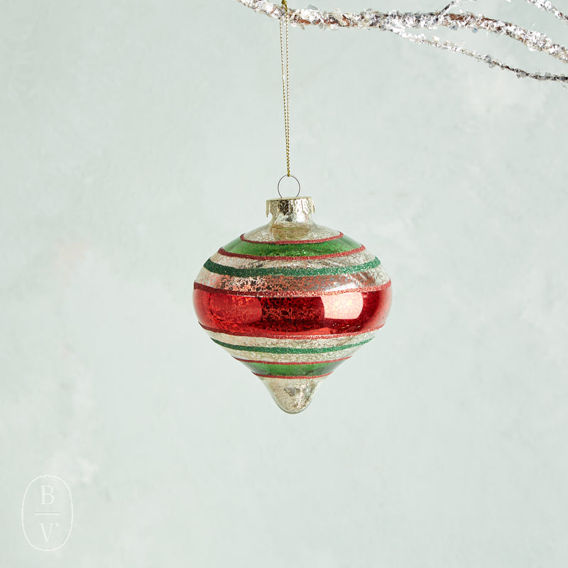 Raz Imports STRIPED CHRISTMAS ORNAMENT Onion