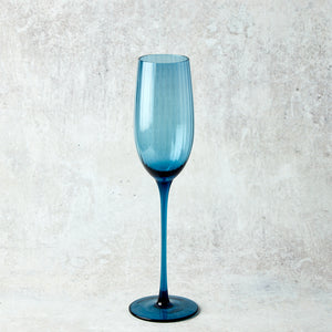 Zodax MADELEINE CHAMPAGNE FLUTE GLASS Blue Azure