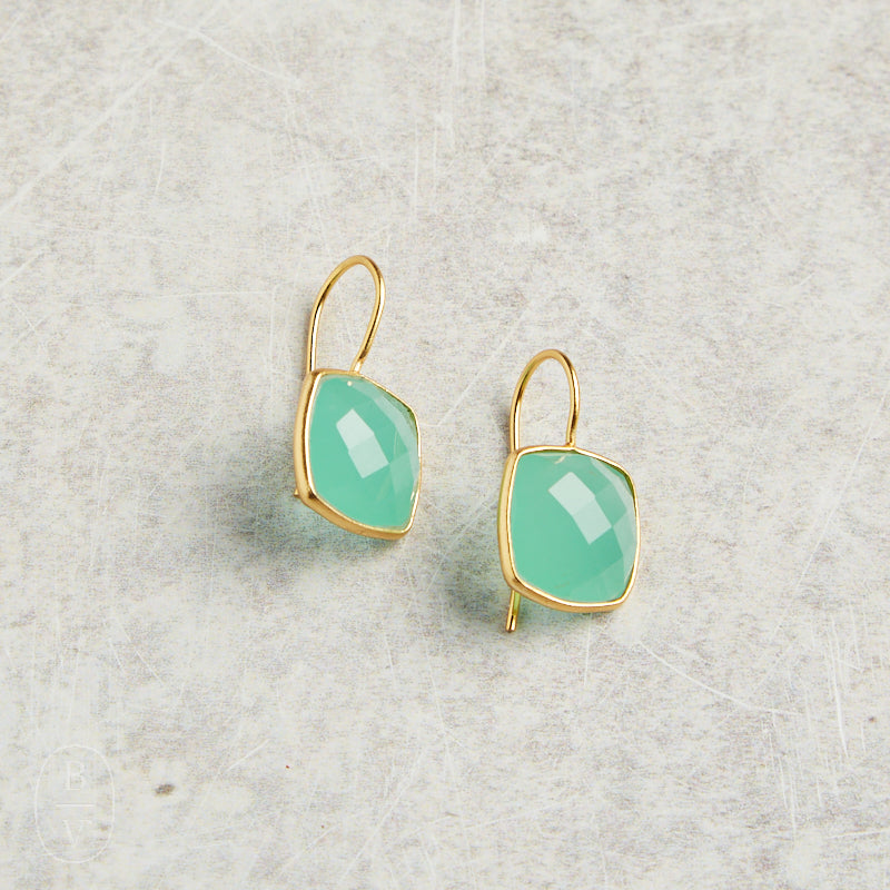 Elyssa Bass Designs CUSHION CUT EARRINGS Chalcedony