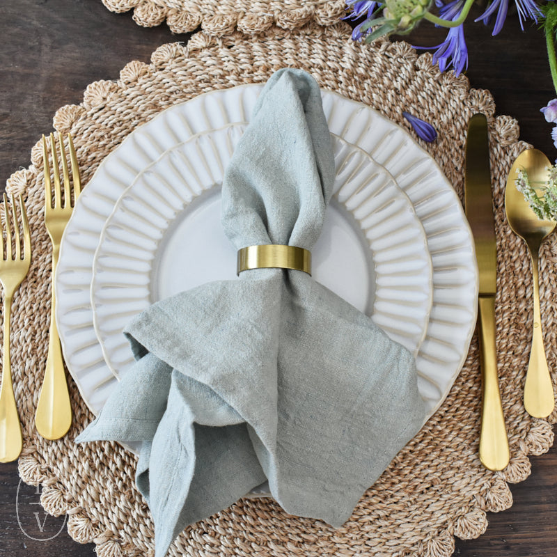Creative Co-op STONEWASHED LINEN NAPKINS SET OF 4