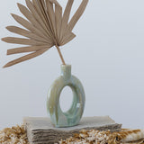 Creative Co-op STONEWARE CUTOUT VASE